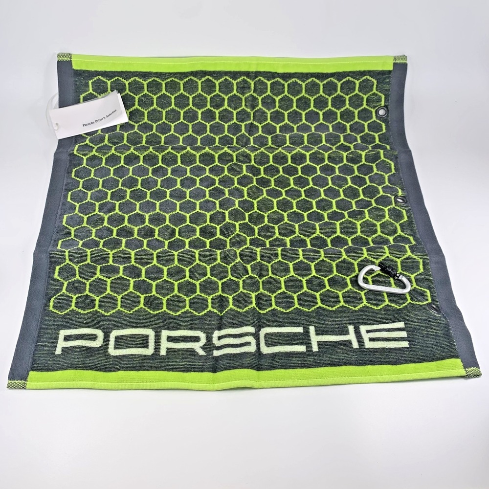 Porsche Golf Woven Towel with Tag Carabiner Promo Item 2015 Packaged RARE‎